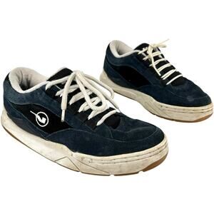 VTG 90s Men's Navy Blue Leather VANS Disasters Chunky Skateboarding Shoes Sz 8M